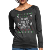 A Girl Has No Ugly Sweater Women’s Crewneck Sweatshirt (CK1651) - heather black