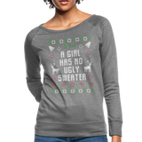 A Girl Has No Ugly Sweater Women’s Crewneck Sweatshirt (CK1651) - heather gray