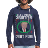 Lets Make Christmas Great Again Unisex Lightweight Terry Hoodie (CK1652) - heather navy