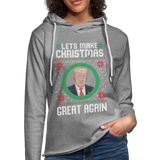 Lets Make Christmas Great Again Unisex Lightweight Terry Hoodie (CK1652) - heather gray