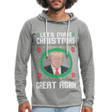 Lets Make Christmas Great Again Unisex Lightweight Terry Hoodie (CK1652) - heather gray