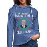 Lets Make Christmas Great Again Unisex Lightweight Terry Hoodie (CK1652) - heather Blue