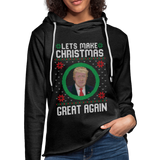 Lets Make Christmas Great Again Unisex Lightweight Terry Hoodie (CK1652) - charcoal gray