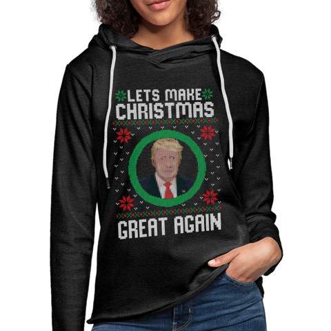 Lets Make Christmas Great Again Unisex Lightweight Terry Hoodie (CK1652) - charcoal gray