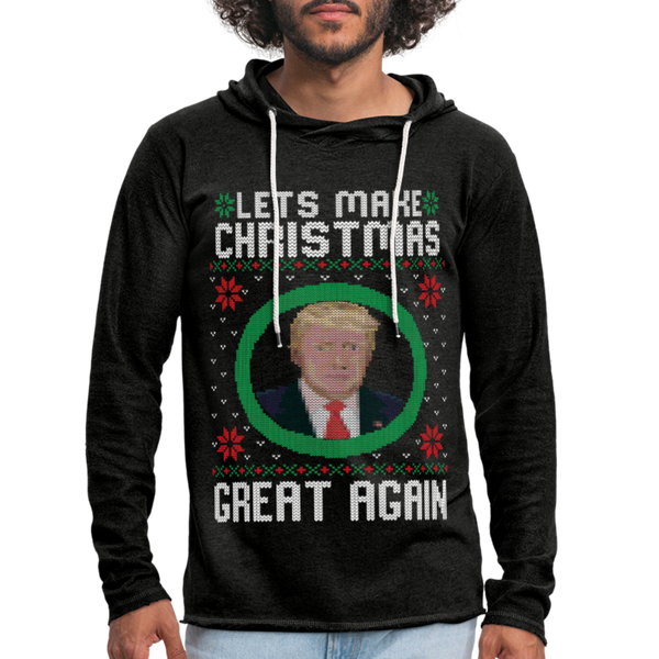 Lets Make Christmas Great Again Unisex Lightweight Terry Hoodie (CK1652) - charcoal gray