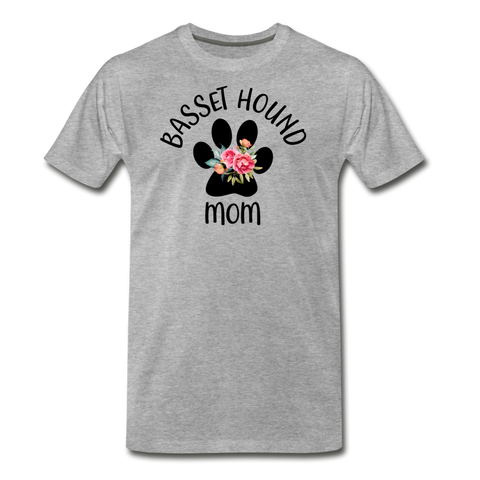 Basset Hound Mom Men's Premium T-Shirt (CK1529) - heather gray