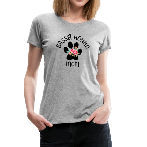 Basset Hound Mom Women’s Premium T-Shirt (CK1529) - heather gray
