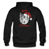 Wolf Merry Christmas Gildan Heavy Blend Adult Hoodie - black