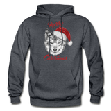 Wolf Merry Christmas Gildan Heavy Blend Adult Hoodie - charcoal gray