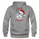 Wolf Merry Christmas Gildan Heavy Blend Adult Hoodie - graphite heather