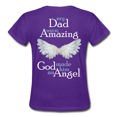 Dad Amazing Angel Gildan Ultra Cotton Ladies T-Shirt - purple