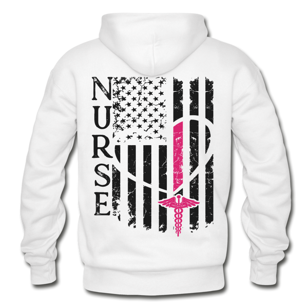Nurse Flag Gildan Heavy Blend Adult Hoodie - white