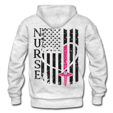 Nurse Flag Gildan Heavy Blend Adult Hoodie - light heather gray