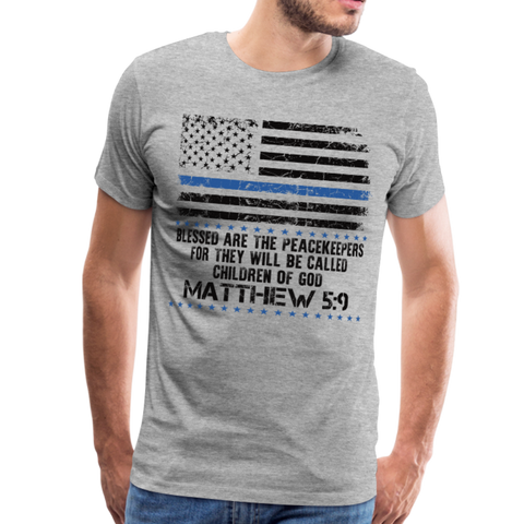 Peacekeepers Matthew 5:9 Men's Premium T-Shirt (CK1492) - heather gray
