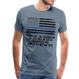 Peacekeepers Matthew 5:9 Men's Premium T-Shirt (CK1492) - steel blue