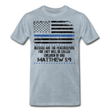Peacekeepers Matthew 5:9 Men's Premium T-Shirt (CK1492) - heather ice blue
