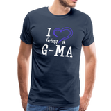 I Heart Being a G-Ma Men's Premium T-Shirt (CK1550U) - navy