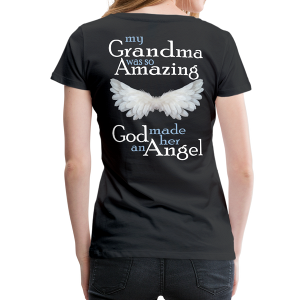 Grandma Amazing Angel Women’s Premium T-Shirt (CK1890W) - black