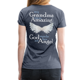 Grandma Amazing Angel Women’s Premium T-Shirt (CK1890W) - heather blue