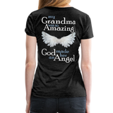 Grandma Amazing Angel Women’s Premium T-Shirt (CK1890W) - charcoal gray