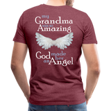 Grandma Amazing Angel Men's Premium T-Shirt (CK1890U) - heather burgundy
