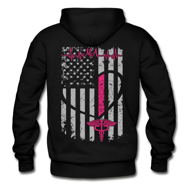 MA Flag Gildan Heavy Blend Adult Hoodie (CK1012) - black