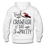 Fee Me Crawfish and Tell Me I'm Pretty Gildan Heavy Blend Adult Hoodie - white