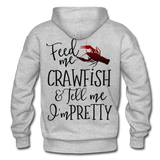 Fee Me Crawfish and Tell Me I'm Pretty Gildan Heavy Blend Adult Hoodie - heather gray