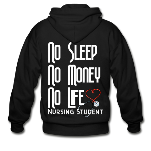 Nursing Student Zipper Gildan Heavy Blend Adult Zip Hoodie - black