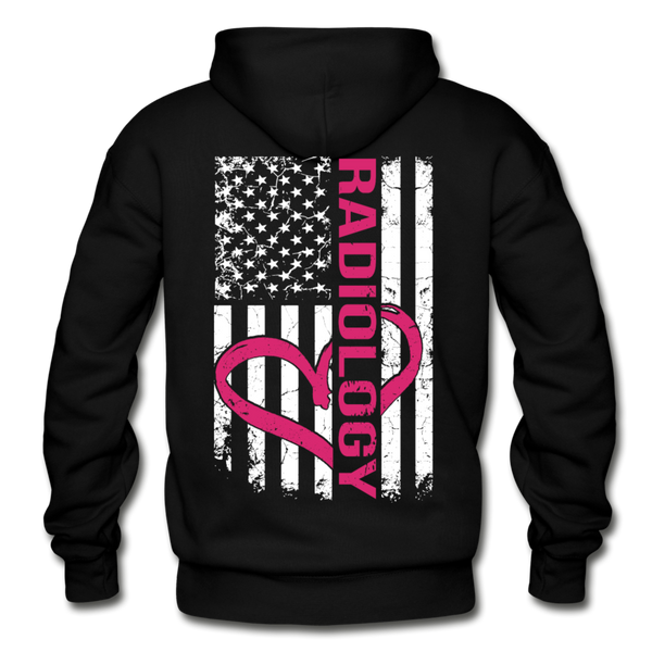 Radiology Flag Gildan Heavy Blend Adult Hoodie - black