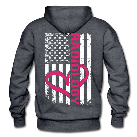 Radiology Flag Gildan Heavy Blend Adult Hoodie - charcoal gray