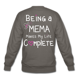 Being a Mema Makes My Life Complete Crewneck Sweatshirt - asphalt gray