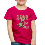 Rawr I'm Four Toddler Premium T-Shirt (CK1604) - dark pink