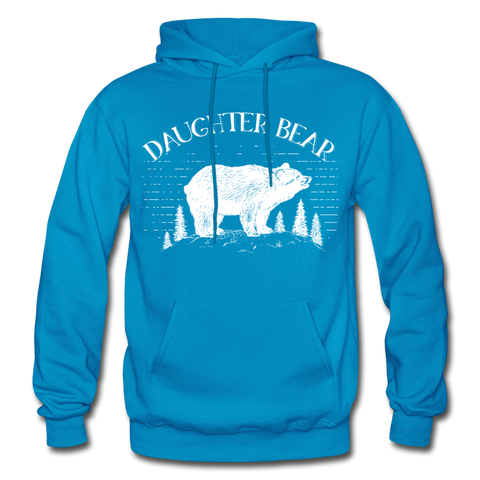 Daughter Bear Gildan Heavy Blend Adult Hoodie - turquoise
