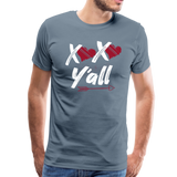 XOXO Y'All Valentines Day Men's Premium T-Shirt (CK1682U) - steel blue