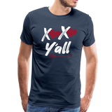 XOXO Y'All Valentines Day Men's Premium T-Shirt (CK1682U) - navy