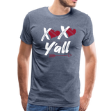 XOXO Y'All Valentines Day Men's Premium T-Shirt (CK1682U) - heather blue