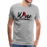Wine is my Valentine Men's Premium T-Shirt (Ck1683U) - heather gray