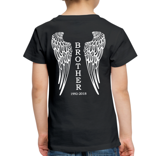 Brother Custom Dates with Wings Toddler Premium T-Shirt - black