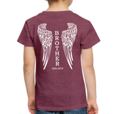 Brother Custom Dates with Wings Toddler Premium T-Shirt - heather burgundy