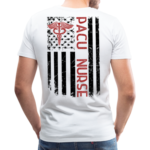 PACU Nurse - Nurse Flag Men's Premium T-Shirt - white