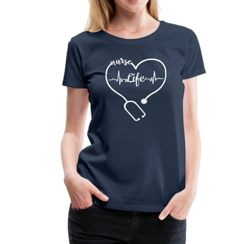 Nurse Life Women’s Premium T-Shirt (CK1270) - navy