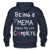 Being a Mema makes my Life Complete Gildan Heavy Blend Adult Hoodie - navy