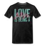 Love is being a Mimi Unisex/Men's Premium T-Shirt - charcoal gray
