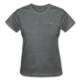 Nurse Flag Red Stethoscope Front Gildan Ultra Cotton Ladies T-Shirt - deep heather