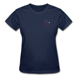 Nurse Flag Red Stethoscope Front Gildan Ultra Cotton Ladies T-Shirt - navy