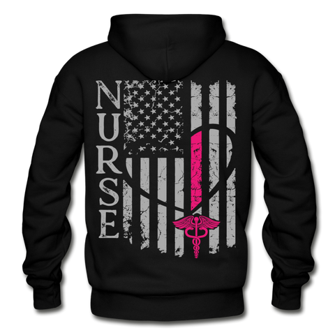 Beth RN Nurse Flag Gildan Heavy Blend Adult Hoodie - black