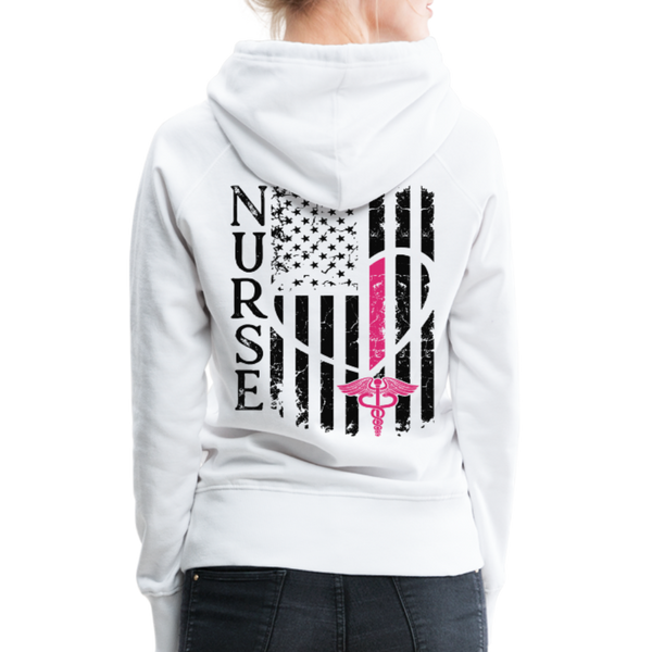 Nurse Flag Women’s Premium Hoodie (CK1806) - white