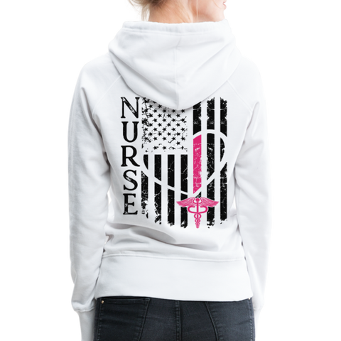 Nurse Flag Women’s Premium Hoodie (CK1806) - white