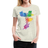 Nurse Caduceus Women’s Premium T-Shirt - heather oatmeal